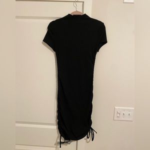 Black Mock Neck Cinched Bodycon